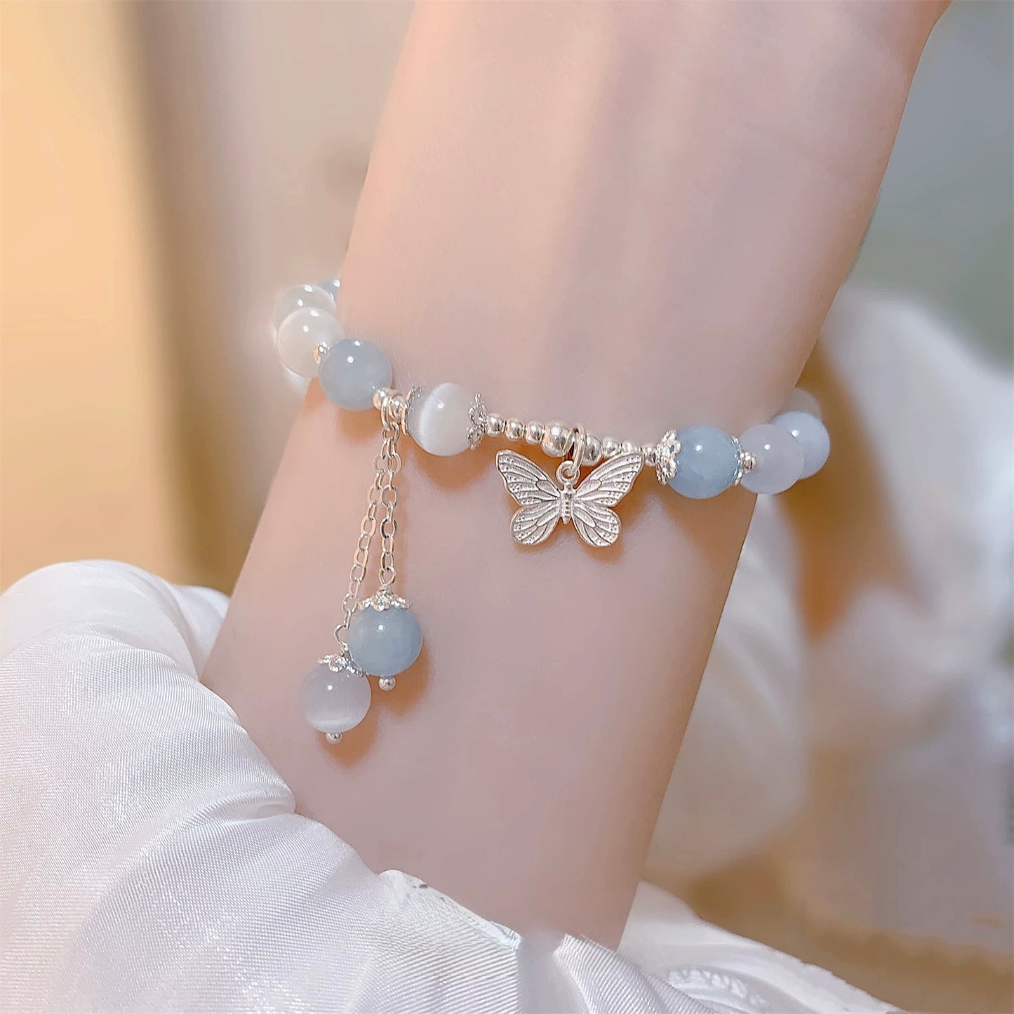 Butterfly Grace Aquamarine Bracelet