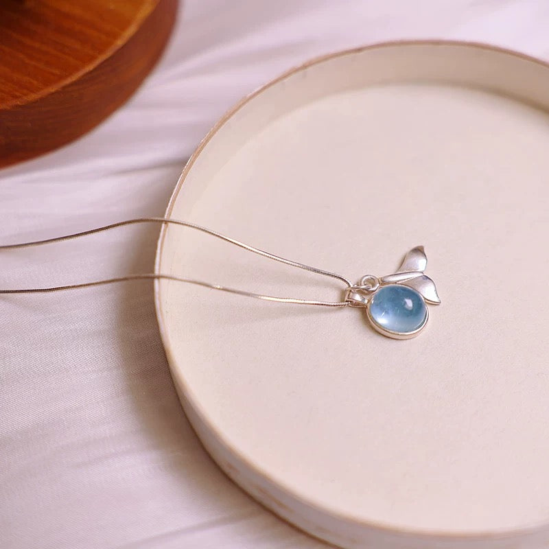 Mermaid’s Heart Aquamarine Necklace