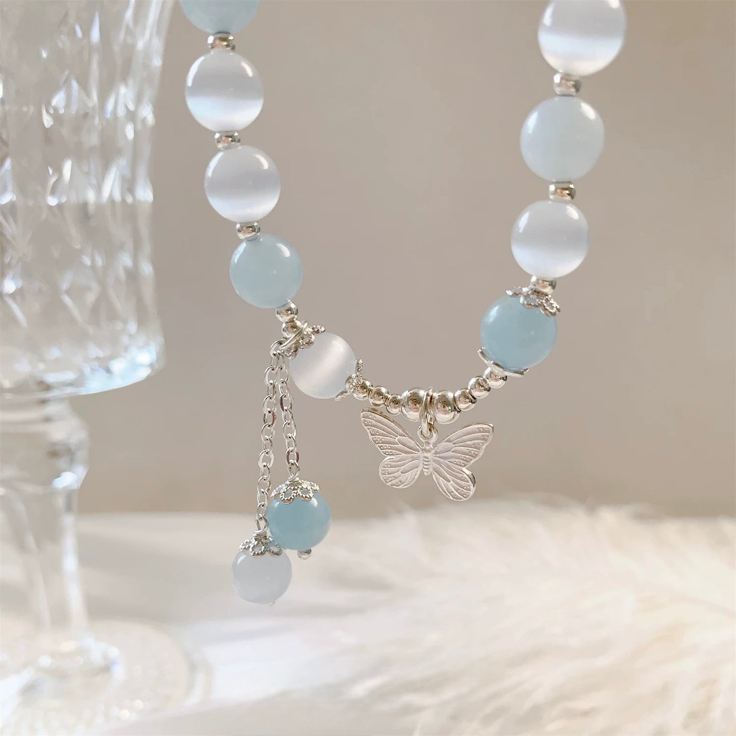 Butterfly Grace Aquamarine Bracelet