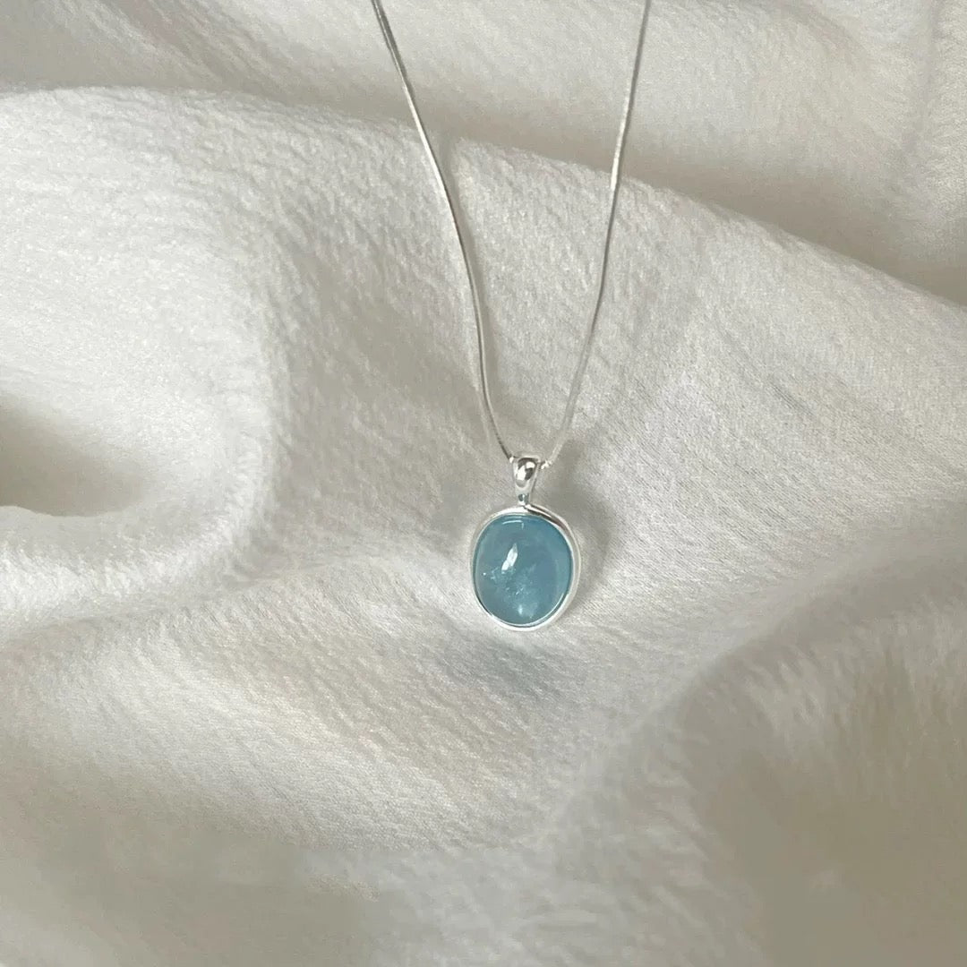 Azure Harmony Aquamarine Necklace