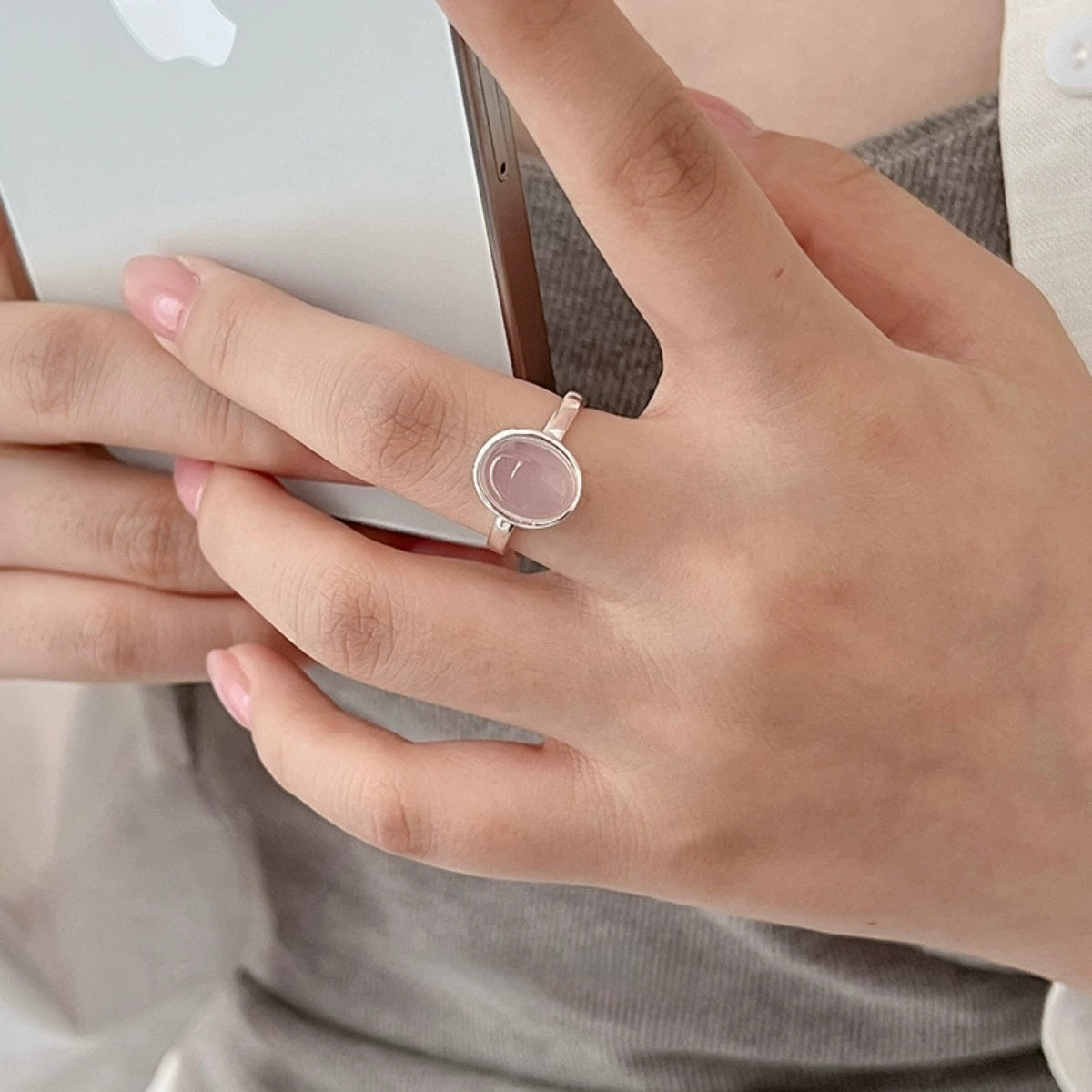 Cupid’s Charm Rose Quartz Ring
