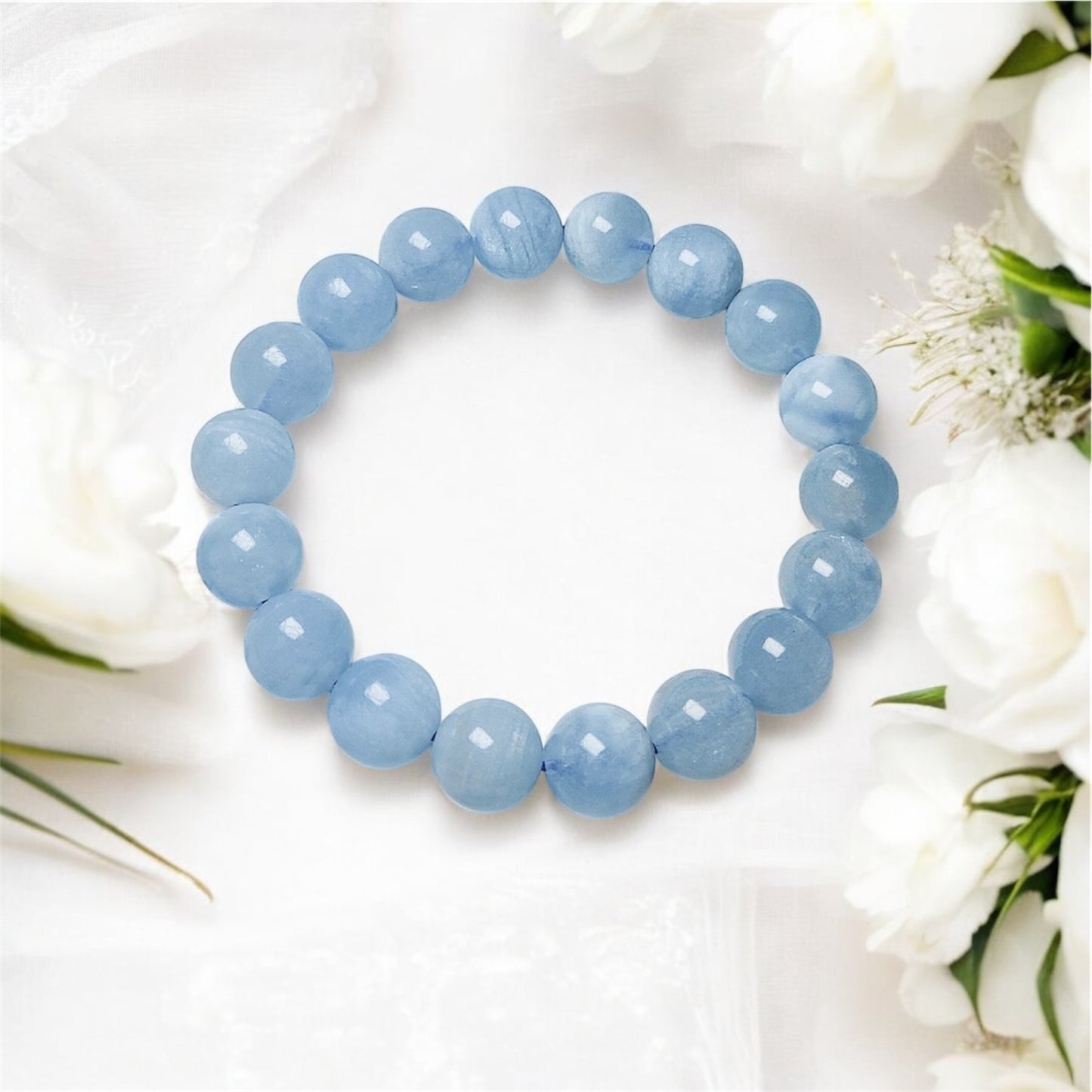Ocean Whisper Aquamarine Bracelet (8mm Aquamarine)